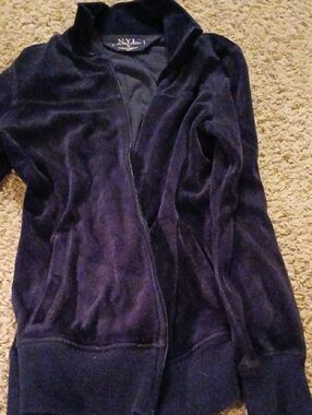 New York Laundry Navy Velour Jacket